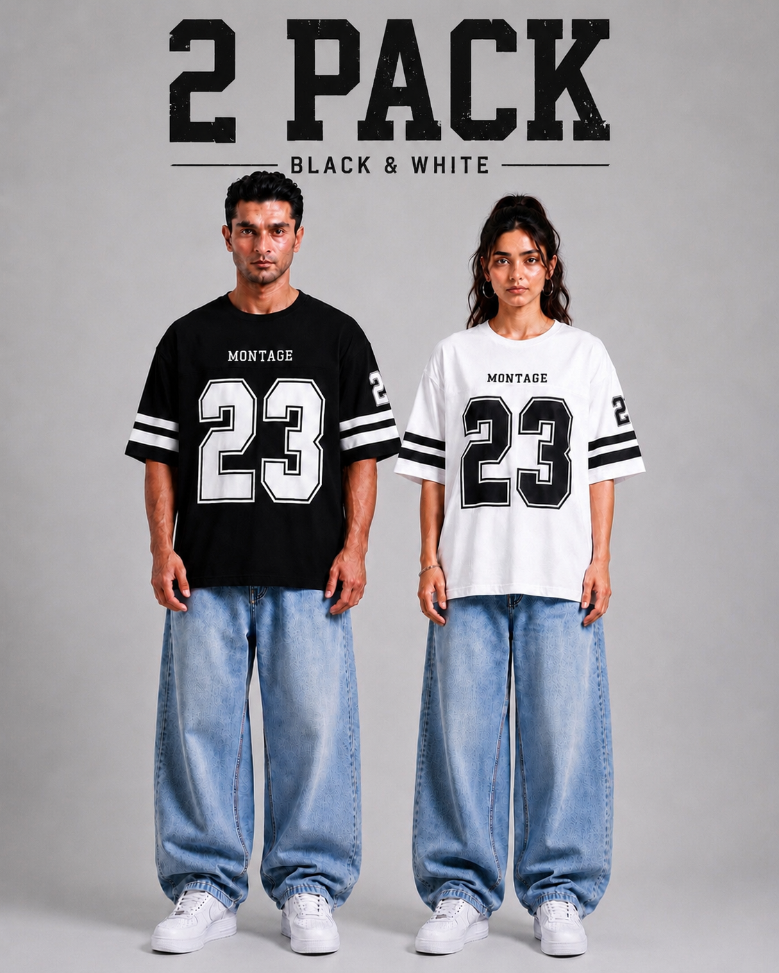 MONTAGE 23 — Black & White 2-Pack Oversized Jersey